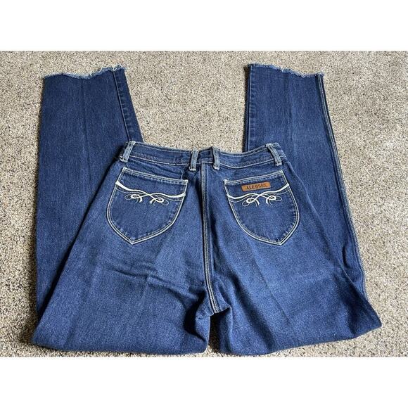 Vintage 80s 90s Alessio Jeans Long Western Medium Wash Jeans Cowboy 27 X 31 - Picture 3 of 6